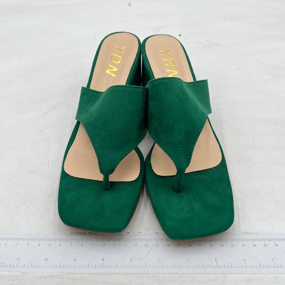 YDN Green Block Heel Sandals for Women - Picture 3 of 8